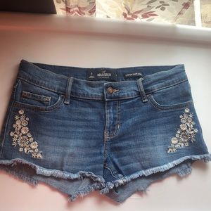 Hollister Denim Embroidered Shorts